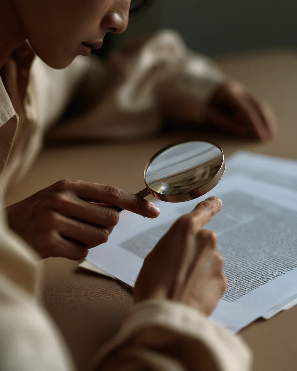 Examining details carefully before deciding