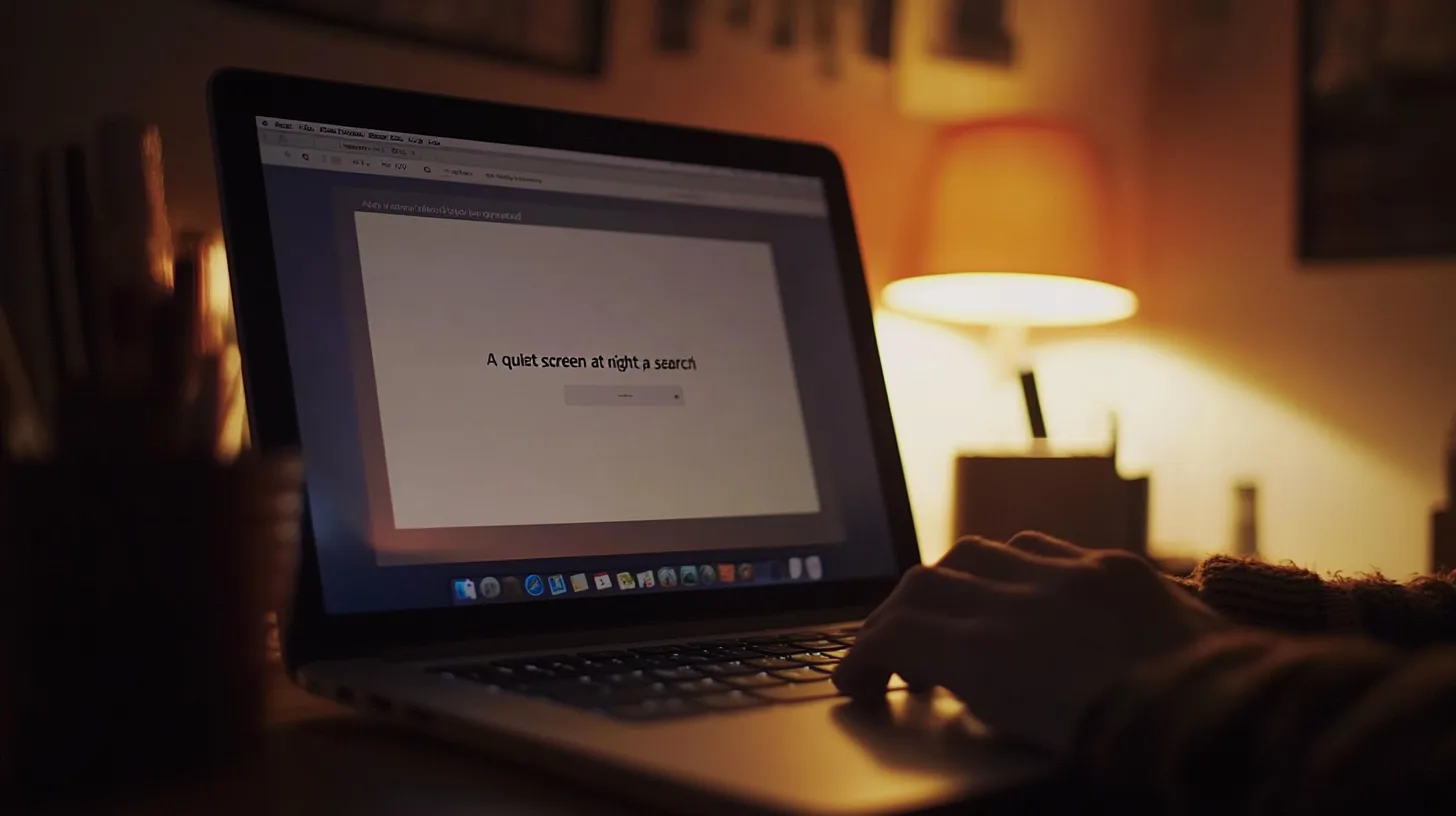 A quiet screen at night, a search half-typed