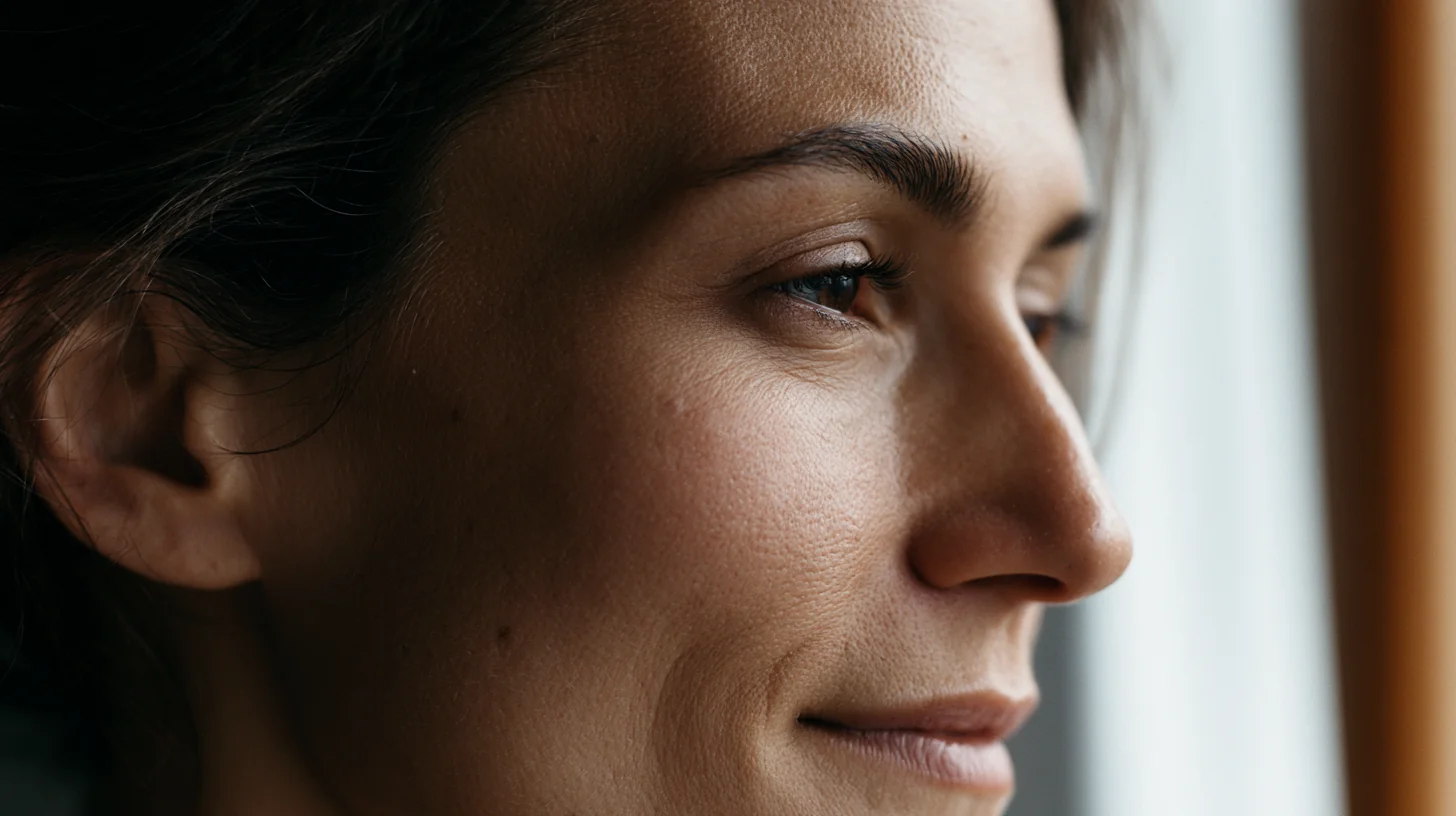 A calm, natural profile in soft light
